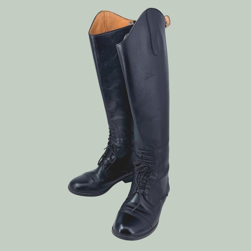 Dublin Tall Field Boot Women 9 Black Leather Equestrian Riding English Calf